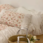 French Floral Ruffle Bedding Set / Rosé Pink Ever Lasting