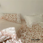 French Floral Ruffle Bedding Set / Rosé Pink Ever Lasting