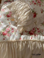 French Floral Ruffle Bedding Set / Rosé Pink Ever Lasting