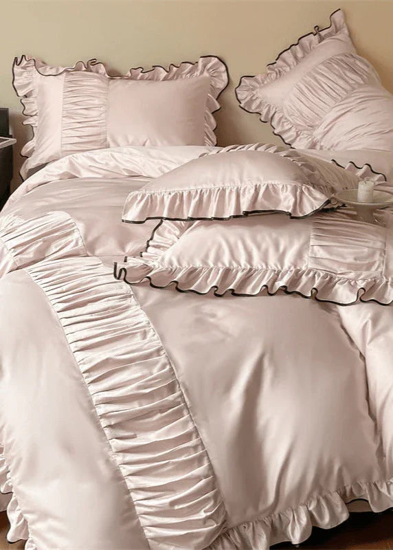 French Pleated Ruffle Bedding Set / Champagne Ever Lasting