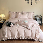 French Pleated Ruffle Bedding Set / Champagne Ever Lasting