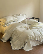 French Pleated Ruffle Bedding Set / Champagne Ever Lasting