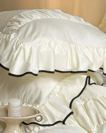 French Pleated Ruffle Bedding Set / Champagne Ever Lasting