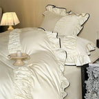 French Pleated Ruffle Bedding Set / Pink Ever Lasting