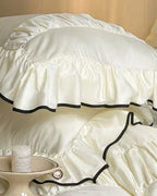 French Pleated Ruffle Bedding Set / Pink Ever Lasting