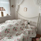 French Ruffle Floral Bedding Set / Gray Ever Lasting