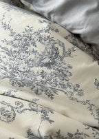 French Ruffle Floral Bedding Set / Gray Ever Lasting