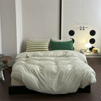 French Stripes Minimal Bedding Set / Green Yellow Ever Lasting