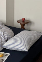 French Stripes Minimal Bedding Set / Green Yellow Ever Lasting