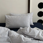 French Stripes Minimal Bedding Set / Green Yellow Ever Lasting