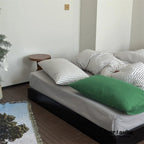 French Stripes Minimal Bedding Set / Green Yellow Ever Lasting
