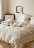 French Sweet Lace Plush Ball Bedding Set / Pink Ever Lasting