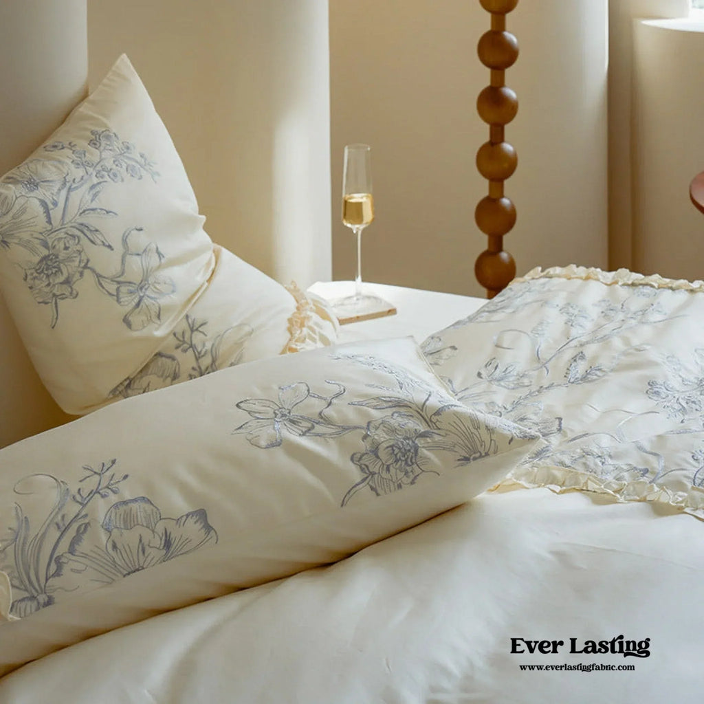 French Vintage Long-Staple Cotton Ruffle Bedding Set Ever Lasting