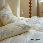 French Vintage Long-Staple Cotton Ruffle Bedding Set Ever Lasting