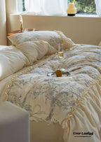 French Vintage Long-Staple Cotton Ruffle Bedding Set Ever Lasting