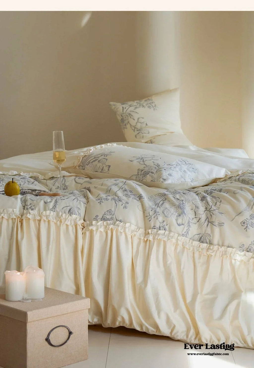 French Vintage Long-Staple Cotton Ruffle Bedding Set Ever Lasting