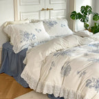 French White Lace Ruffle Bedding Set Ever Lasting