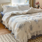 French White Lace Ruffle Bedding Set Ever Lasting