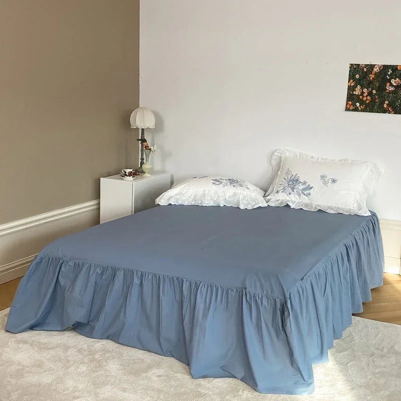 French White Lace Ruffle Bedding Set Ever Lasting