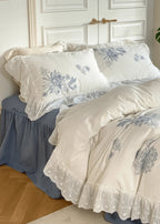 French White Lace Ruffle Bedding Set Ever Lasting
