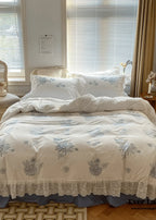 French White Lace Ruffle Bedding Set Ever Lasting