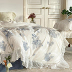 French White Lace Ruffle Bedding Set Ever Lasting