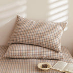 Fresh Plaid Washed Cotton Pillowcases Ever Lasting