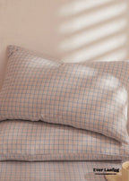 Fresh Plaid Washed Cotton Pillowcases Ever Lasting
