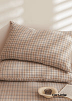 Fresh Plaid Washed Cotton Pillowcases Ever Lasting