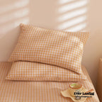 Fresh Plaid Washed Cotton Pillowcases Ever Lasting