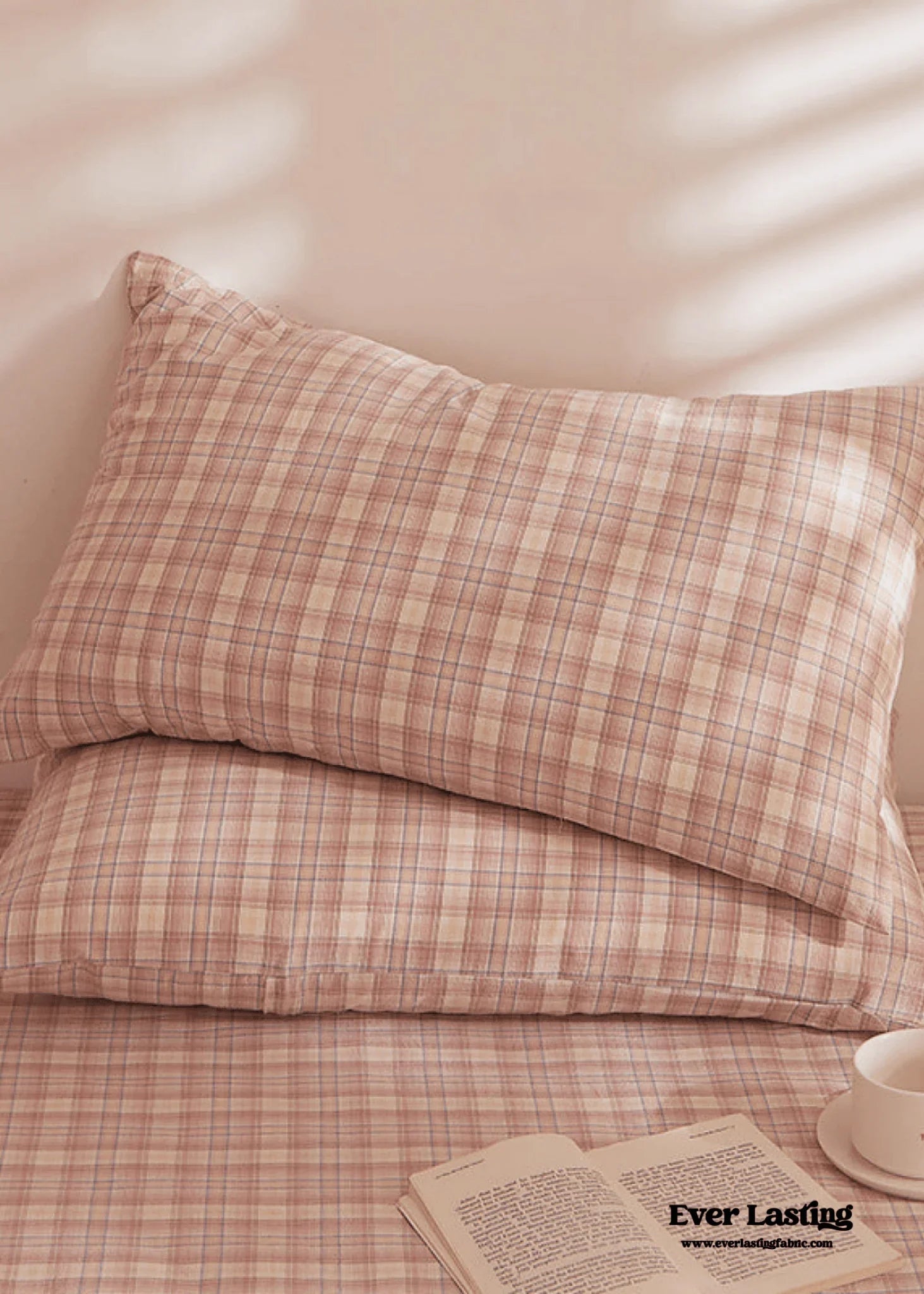 Fresh Plaid Washed Cotton Pillowcases Ever Lasting