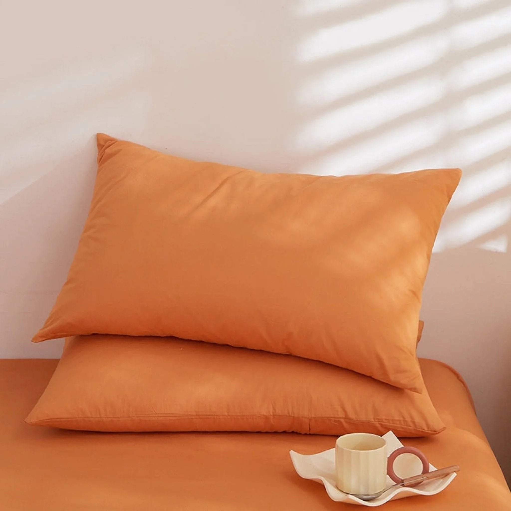 Fresh Plaid Washed Cotton Pillowcases Ever Lasting