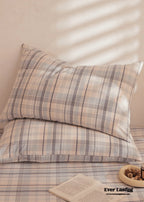 Fresh Plaid Washed Cotton Pillowcases Ever Lasting