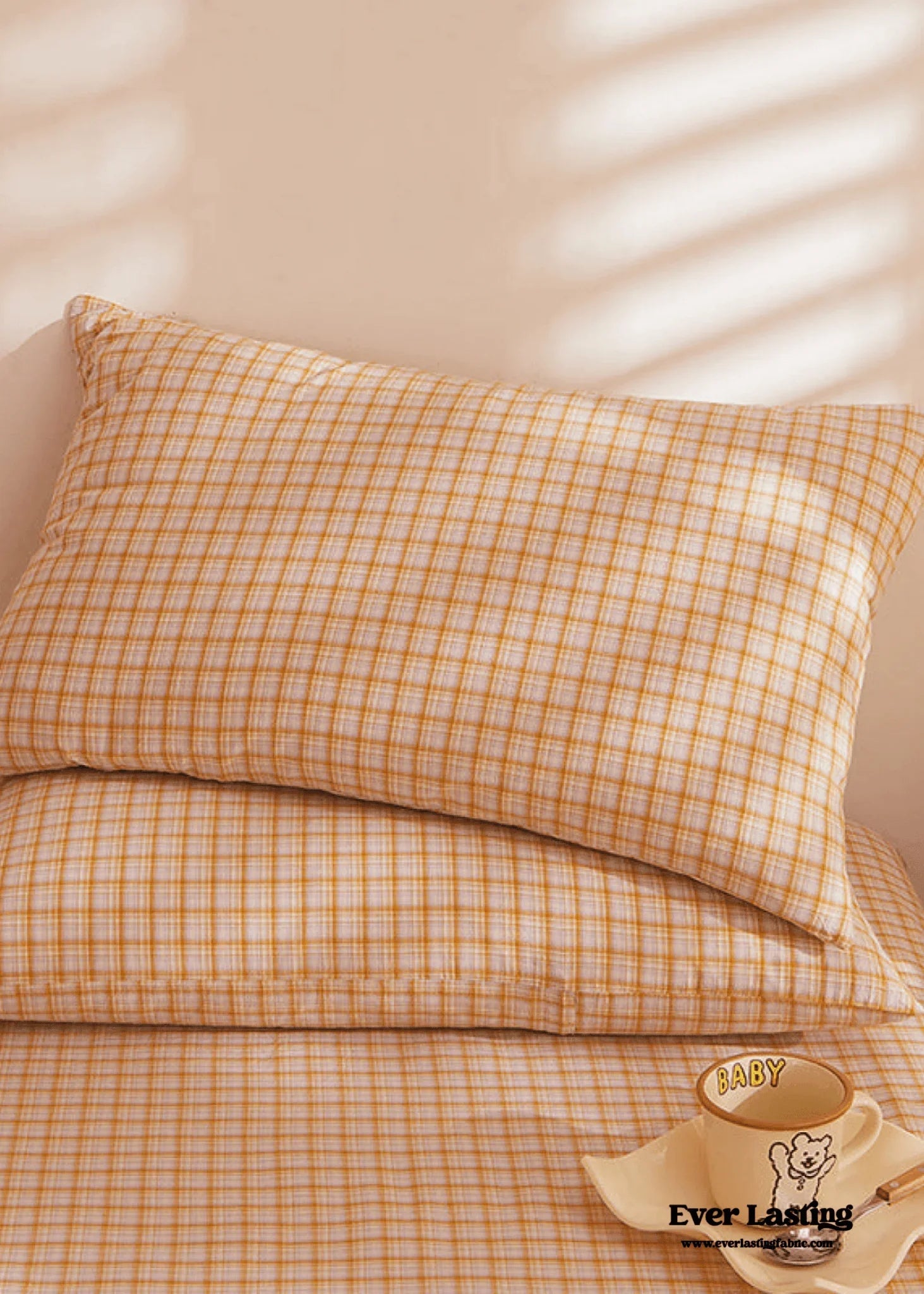 Fresh Plaid Washed Cotton Pillowcases Ever Lasting