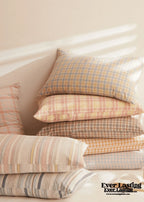 Fresh Plaid Washed Cotton Pillowcases Ever Lasting