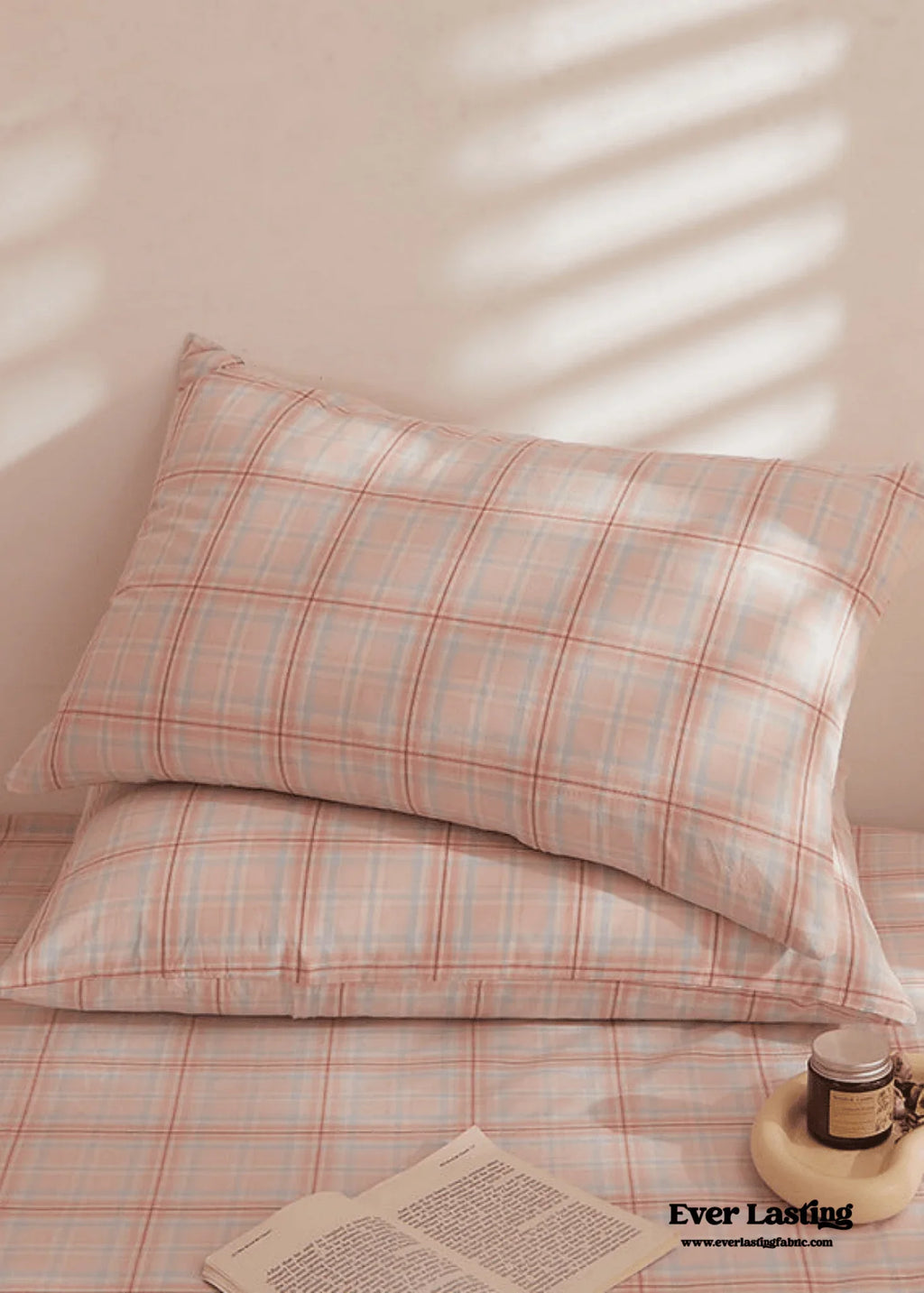Fresh Plaid Washed Cotton Pillowcases Ever Lasting