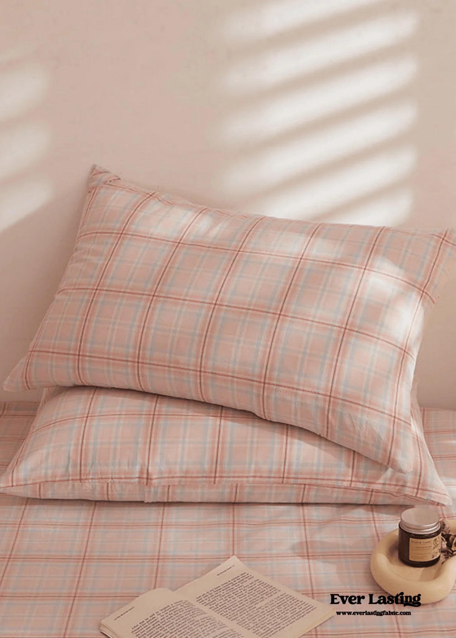 Fresh Plaid Washed Cotton Pillowcases Ever Lasting