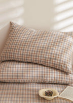 Fresh Plaid Washed Cotton Pillowcases Ever Lasting