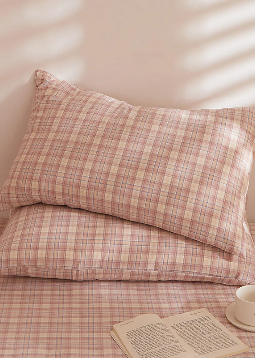Fresh Plaid Washed Cotton Pillowcases Ever Lasting