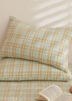Fresh Plaid Washed Cotton Pillowcases Ever Lasting