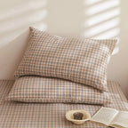 Fresh Plaid Washed Cotton Pillowcases Ever Lasting