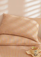 Fresh Plaid Washed Cotton Pillowcases Ever Lasting