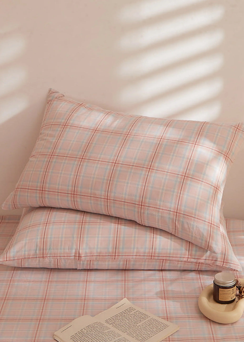 Fresh Plaid Washed Cotton Pillowcases Ever Lasting