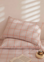 Fresh Plaid Washed Cotton Pillowcases Ever Lasting