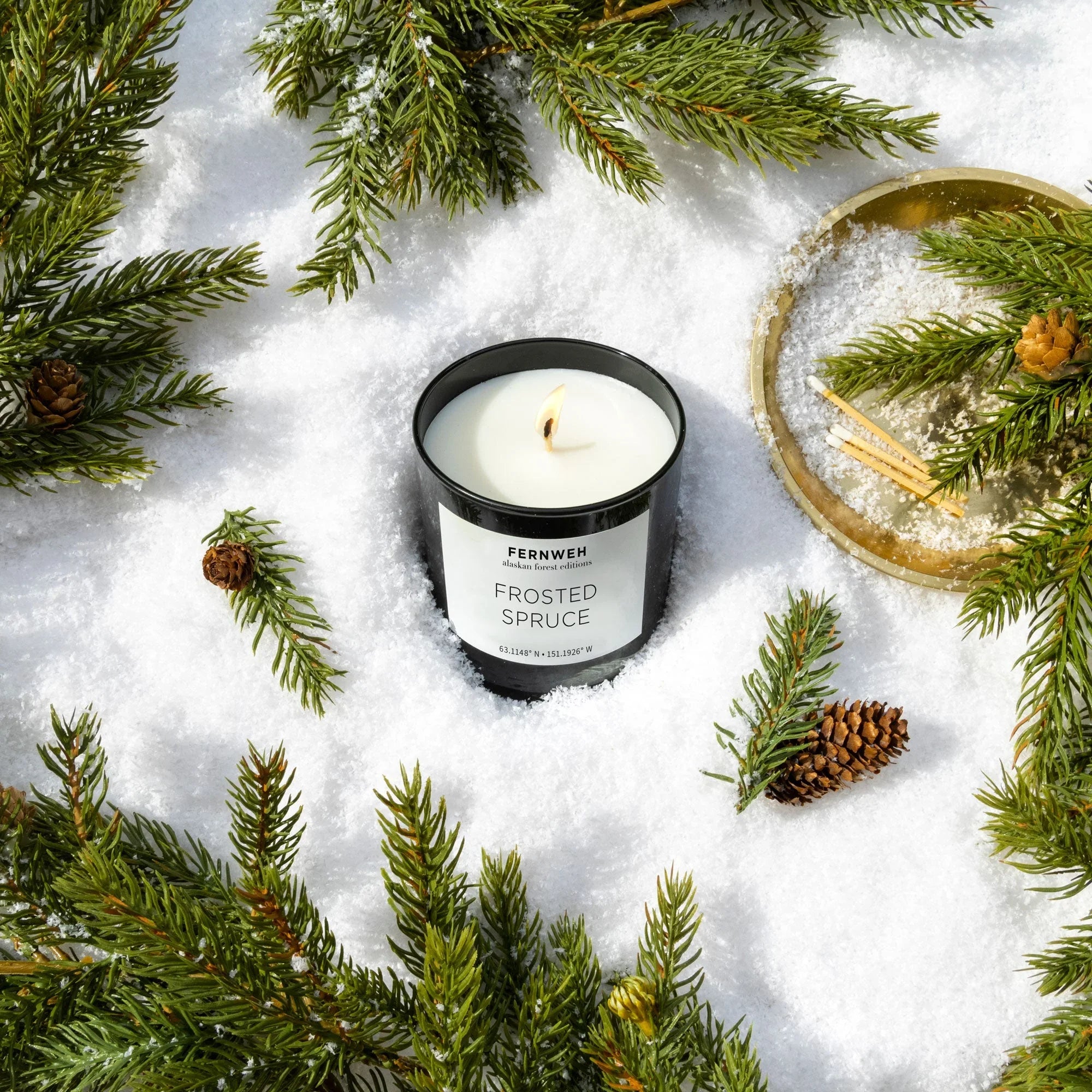 Frosted Spruce Scented Soy Candle Fernweh Editions