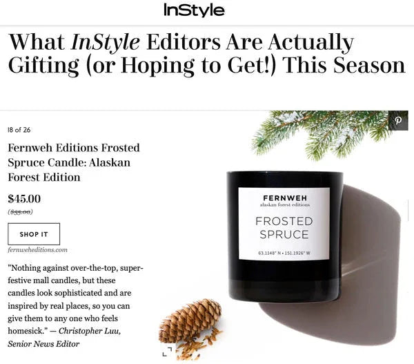 Frosted Spruce Scented Soy Candle Fernweh Editions