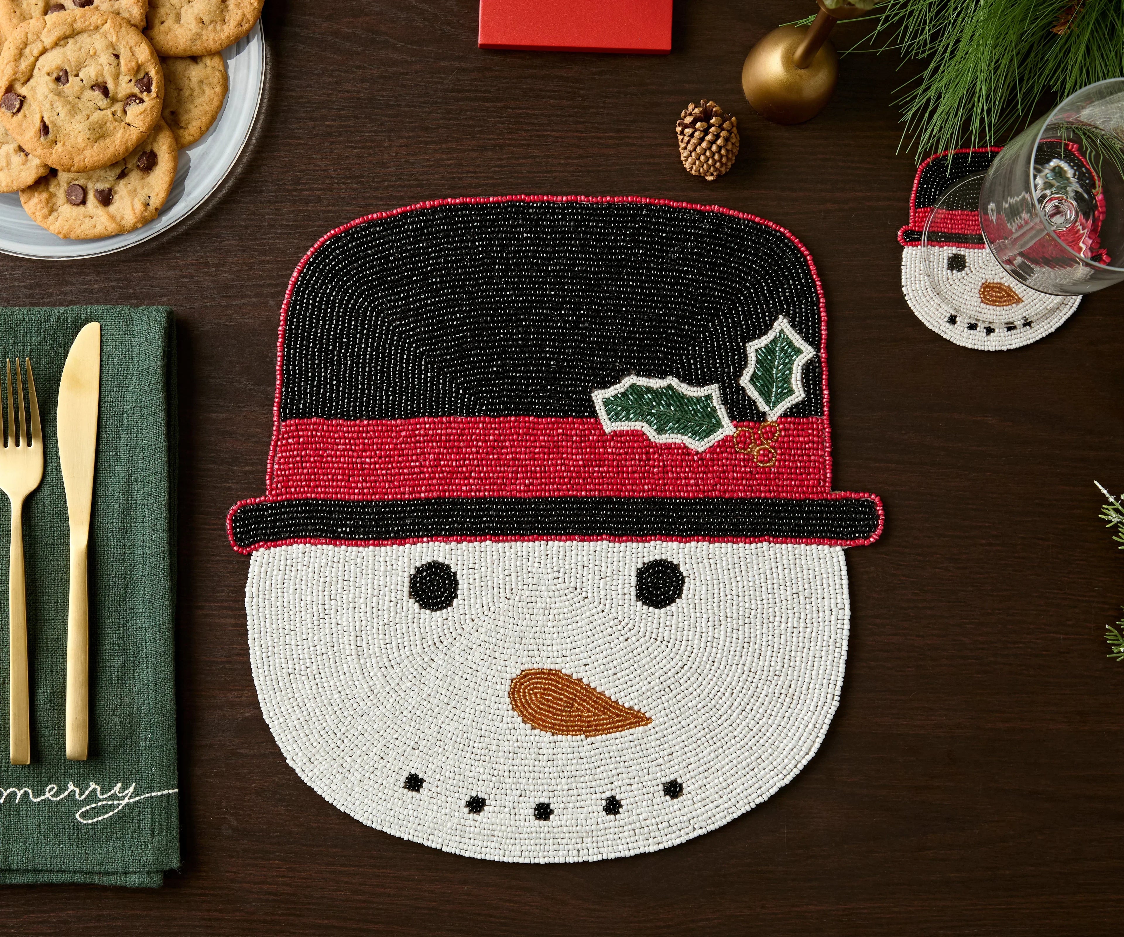 Frosty Snowman Placemat, Christmas Placemat, Snowman Placemat Payton James