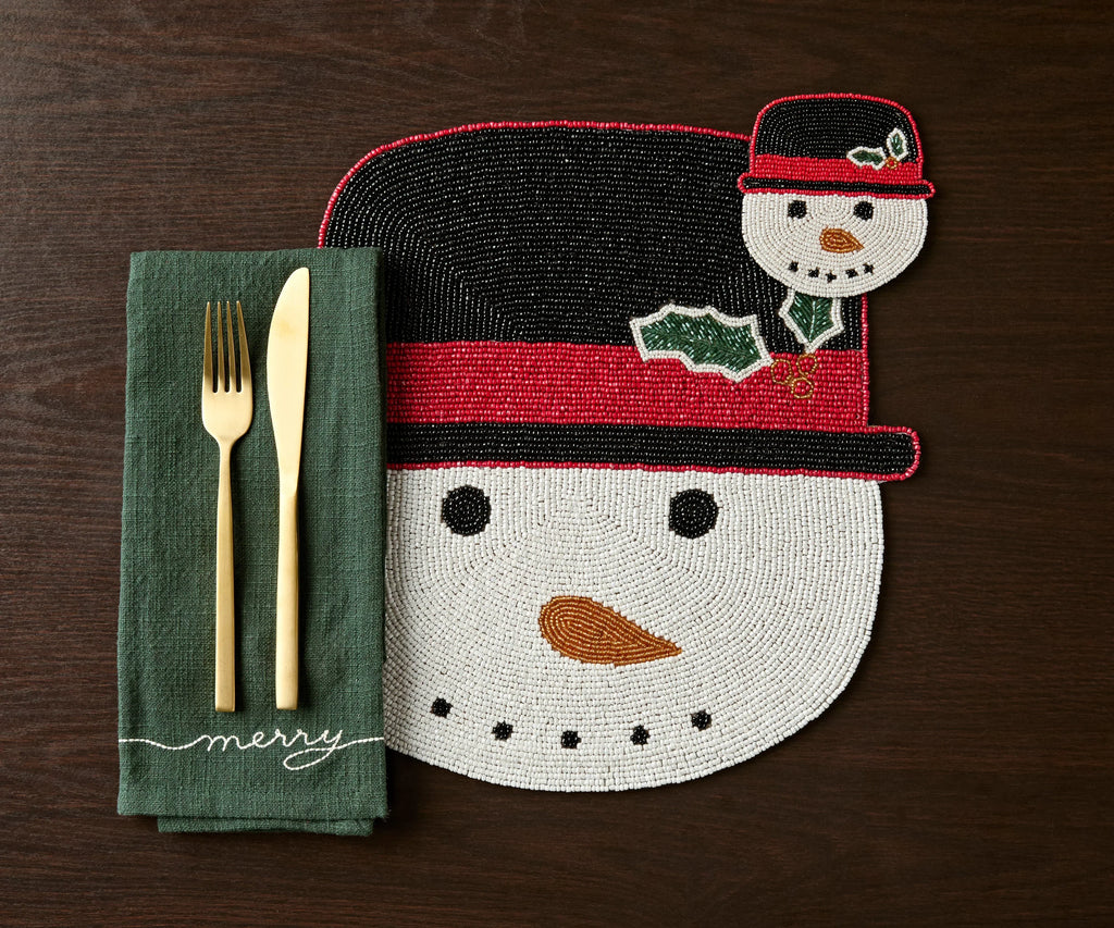 Frosty Snowman Placemat, Christmas Placemat, Snowman Placemat Payton James
