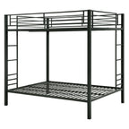 Full over Full size Sturdy Black Metal Bunk Bed