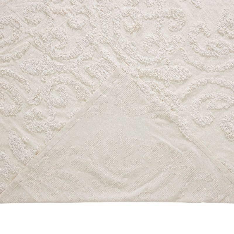Full Size 100-Percent Cotton Chenille 3-Piece Coverlet Bedspread Set in Ivory